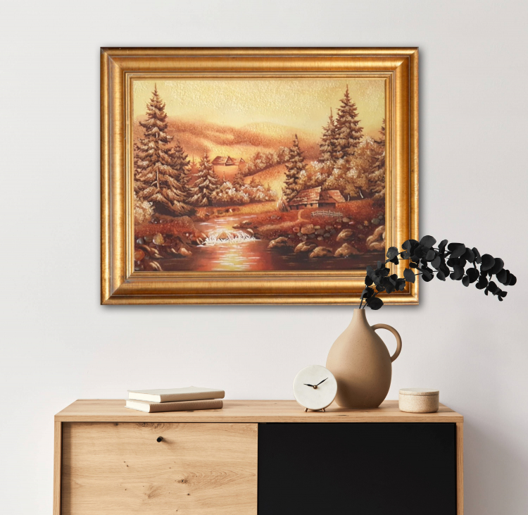 Пейзаж - Карпатский горный пейзаж из янтаря