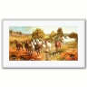 Картина Табун лошадей на свободе из янтаря