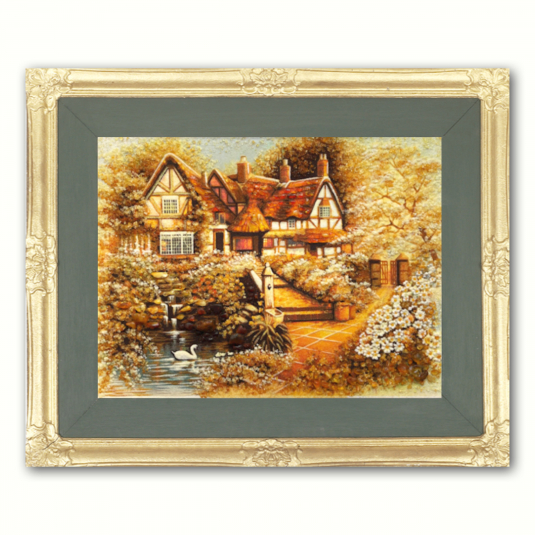 Пейзаж - Усадьба с озером из янтаря