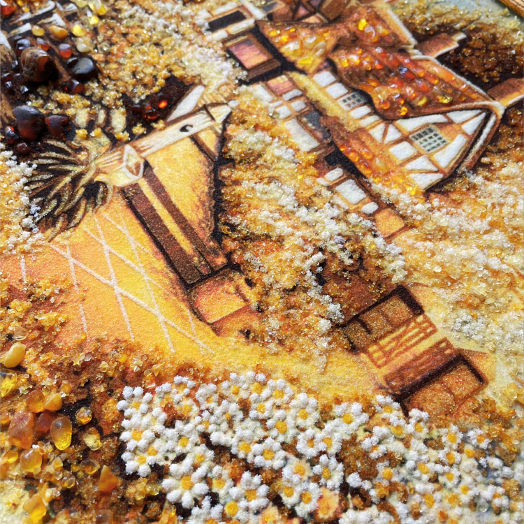 Пейзаж - Усадьба с озером из янтаря