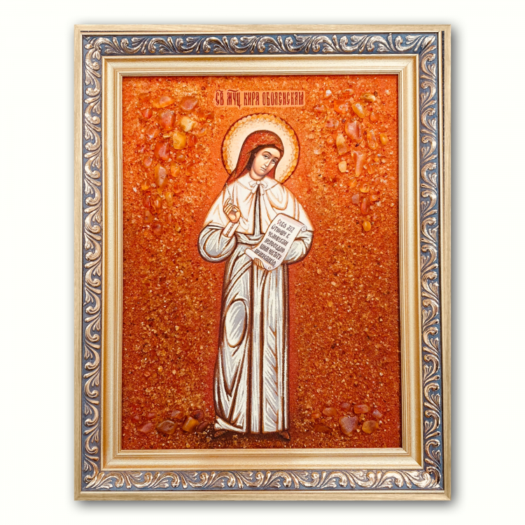 Икона Кира Оболенская из янтаря