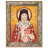 Икона Святитель Нектарий Эгинский из янтаря