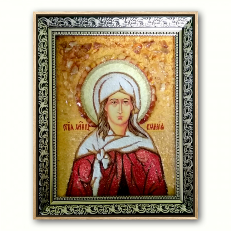 Икона Эмилия (Емилия) из янтаря