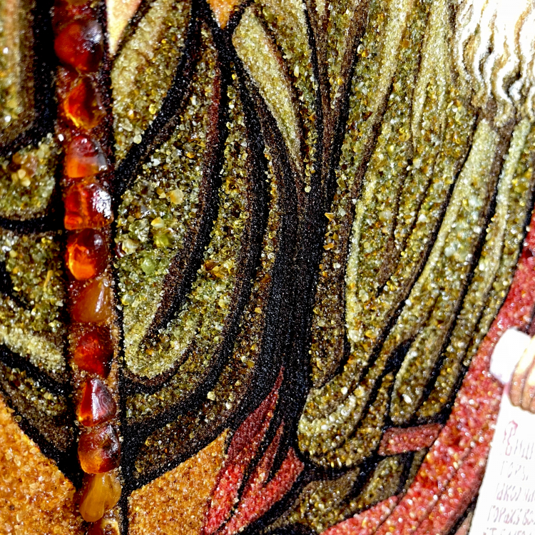 Икона Апостол Андрей Первозванный из янтаря