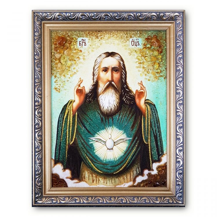 Икона Бог Отець из янтаря