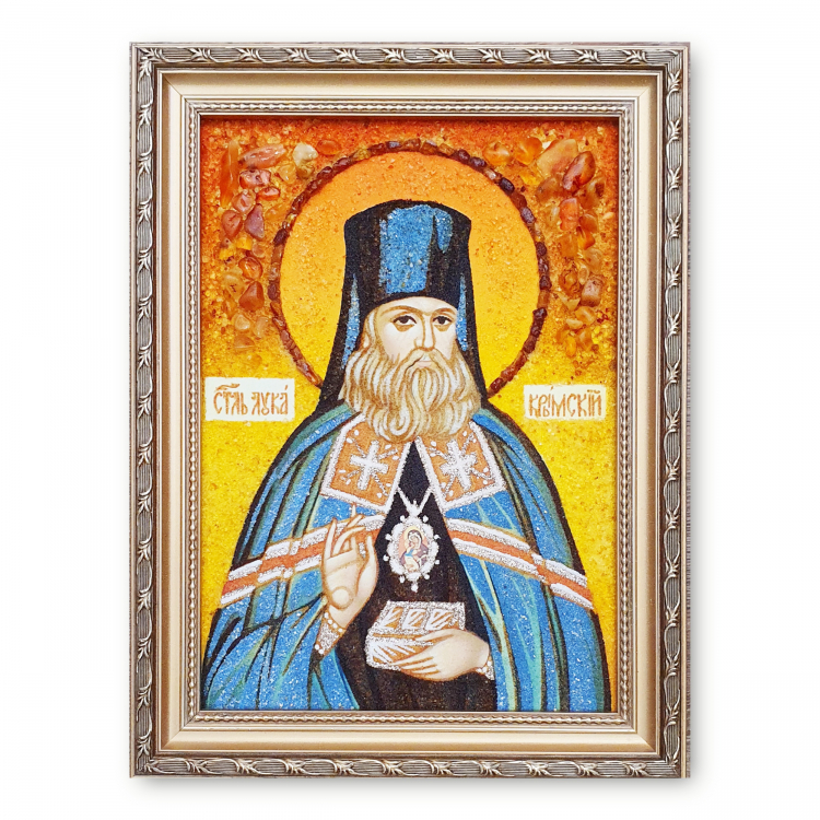 Икона Лука Крымский из янтаря