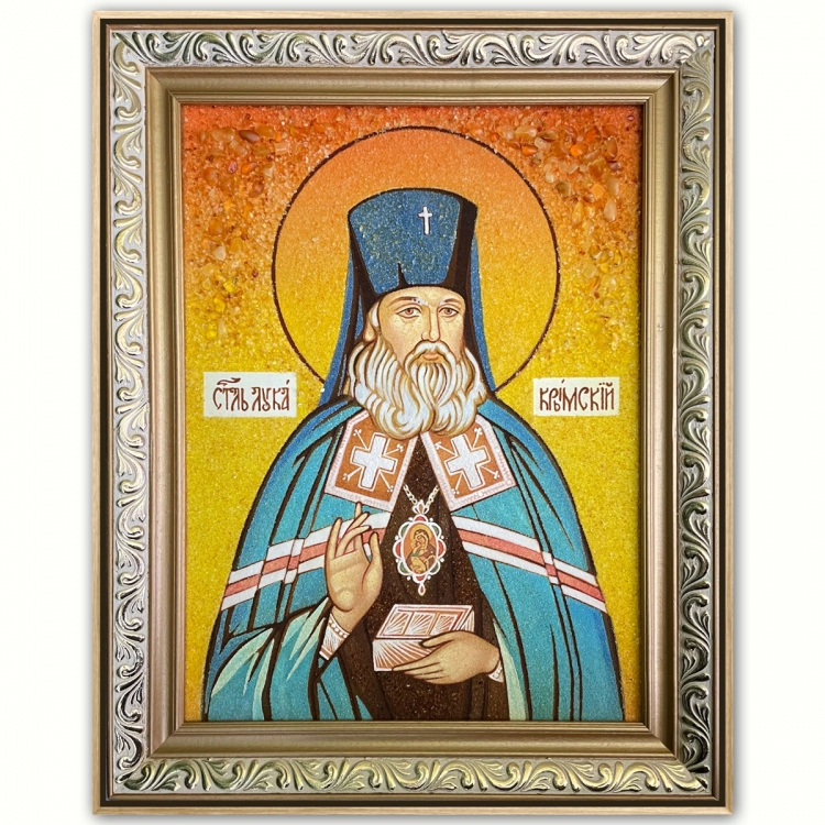 Икона Лука Крымский из янтаря