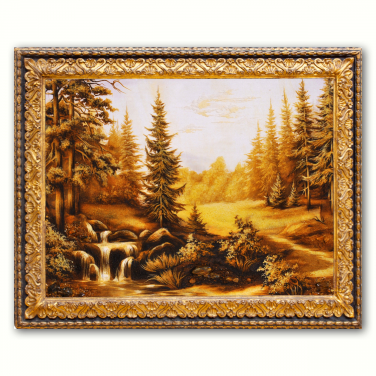 Пейзаж - Весенний ручей из янтаря