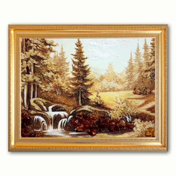 Пейзаж - Весенний ручей из янтаря