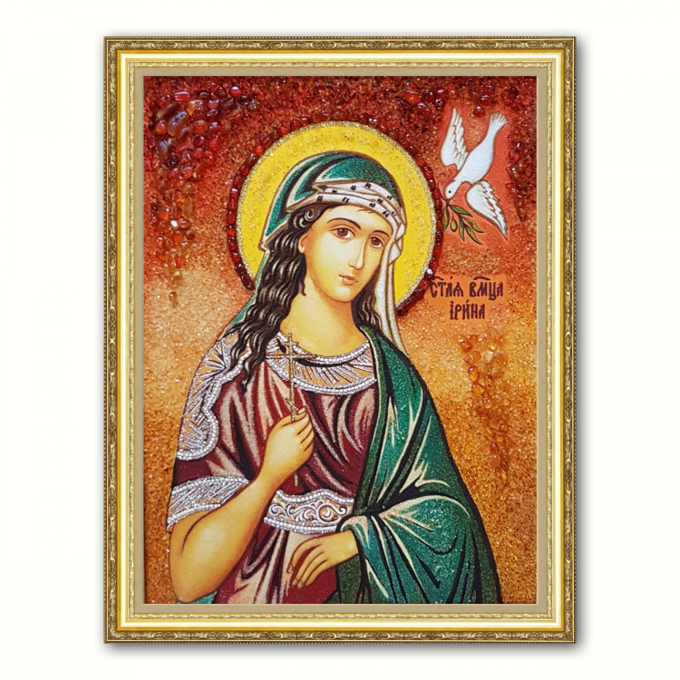 Икона Ирина Македонская из янтаря