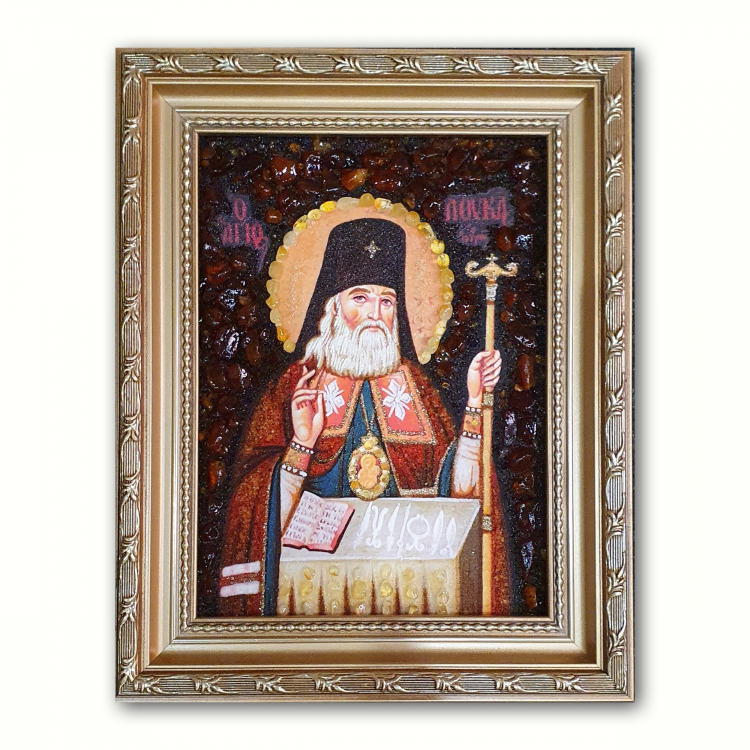 Икона Лука (Войно-Ясенецкий) из янтаря