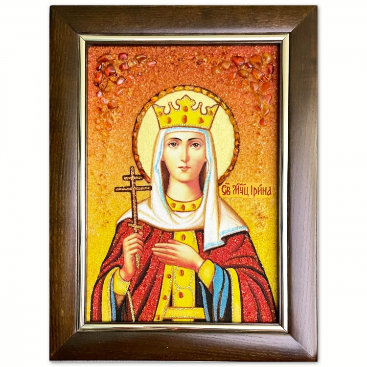 Икона Ирина Великомученица из янтаря