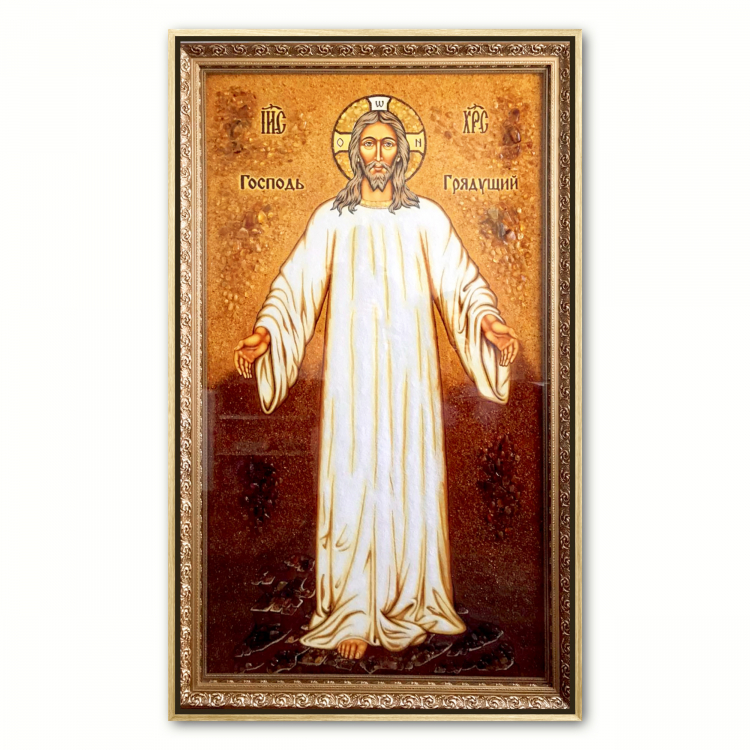 Икона «Господь грядущий» из янтаря