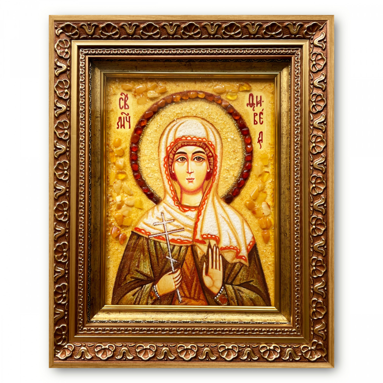 Икона Святая Фивея (Вивея) из янтаря