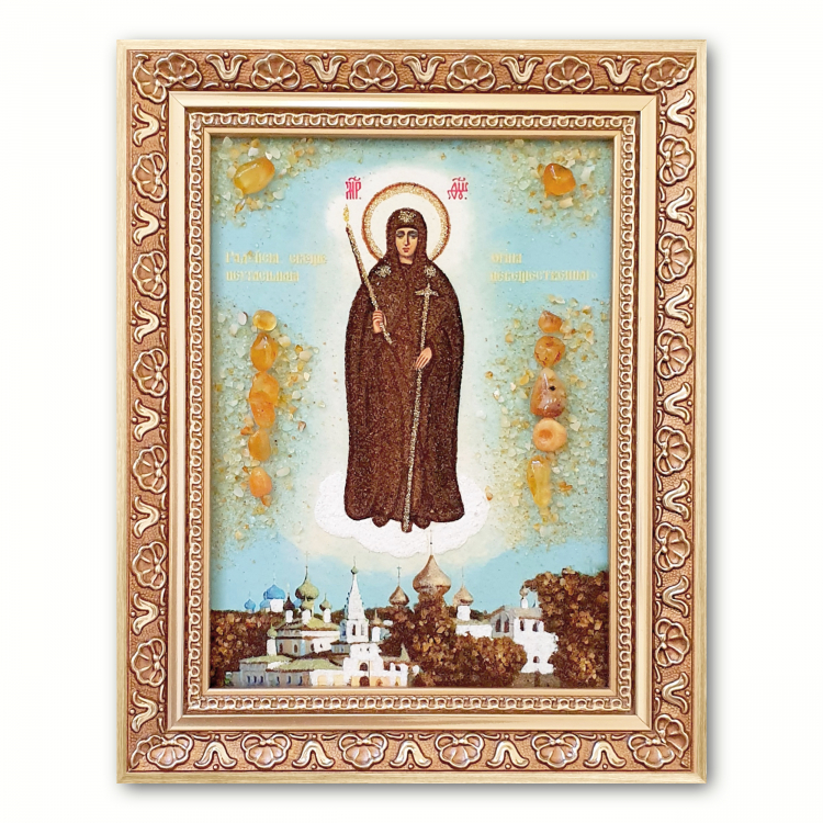 Икона Неугасимая Свеча из янтаря