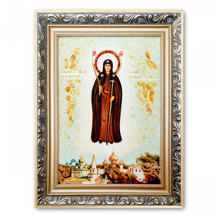 Икона Неугасимая Свеча из янтаря