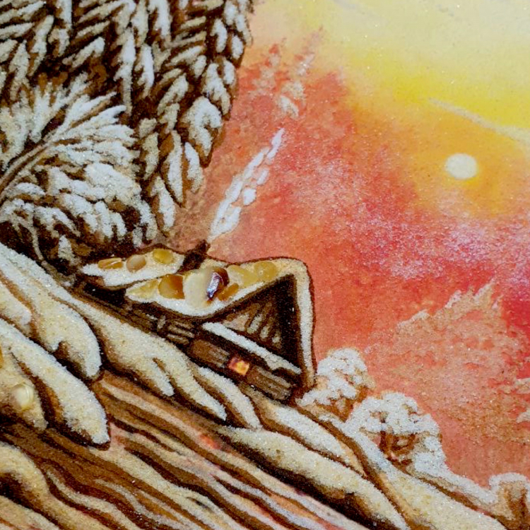 Красивый зимний пейзаж из янтаря