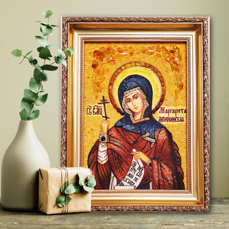 Икона Маргарита из янтаря
