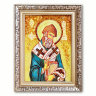 Икона Преподобный Спиридон Чудотворец из янтаря