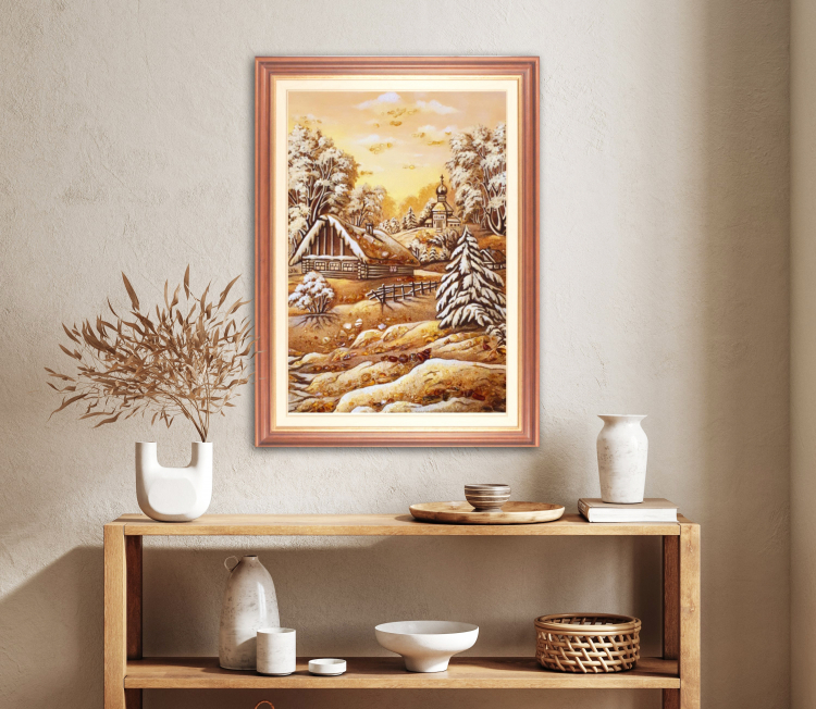 Пейзаж - Солнечный зимний день из янтаря