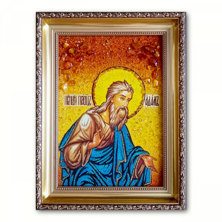 Икона Святой Адам Праотец из янтаря