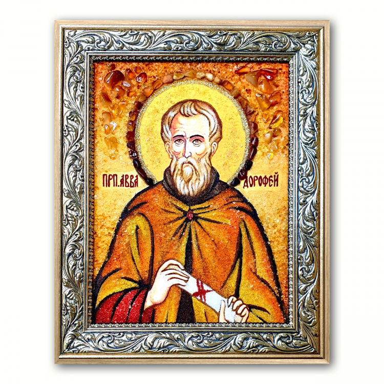 Икона Авва Дорофей из янтаря