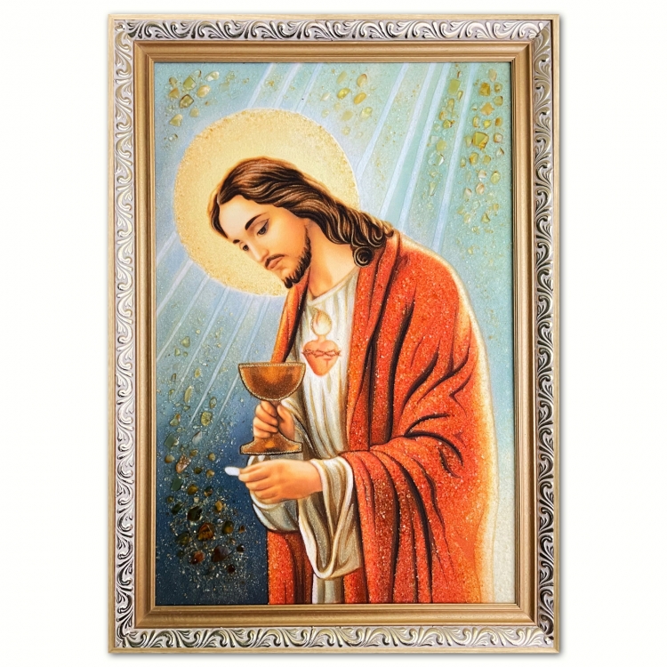 Икона Первое причастие из янтаря