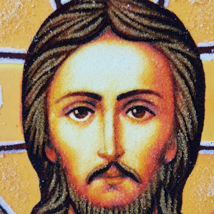 Пара  Христос и Богородица Казанская из янтаря