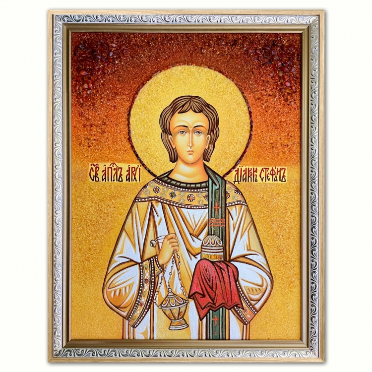 Икона Стефан (Степан) из янтаря