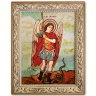Икона Архангел Михаил, убивающий змея из янтаря