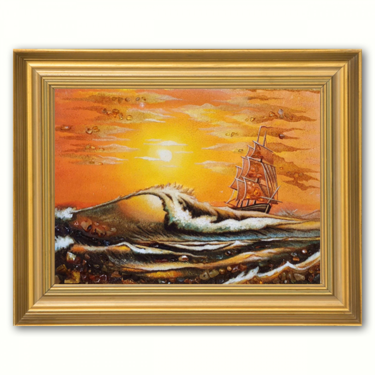 Пейзаж - Закат на море из янтаря