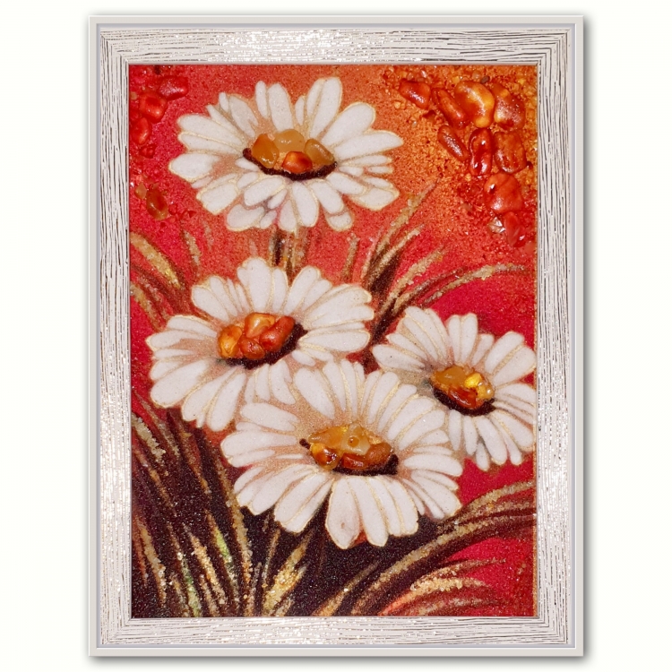 Картина Ромашки из янтаря