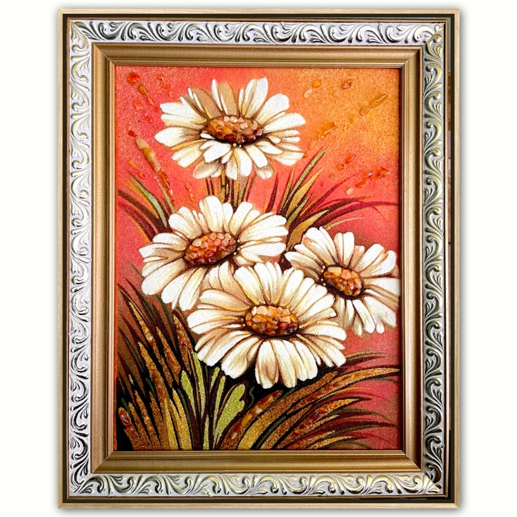 Картина Ромашки из янтаря