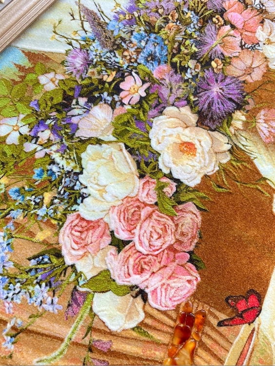 Картина Полевые цветы в вазе из янтаря