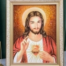 Католическая икона Сердце Иисуса из янтаря