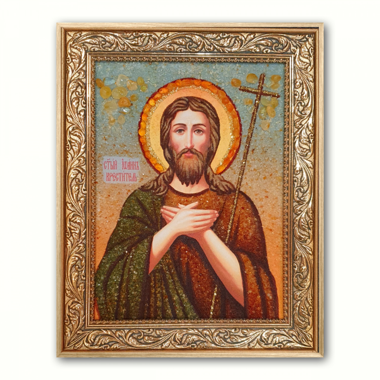 Икона Святой Пророк и Креститель Иоанн из янтаря