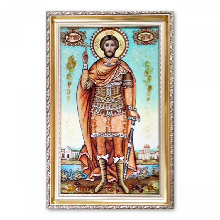 Мерная икона Виктор Дамасский из янтаря