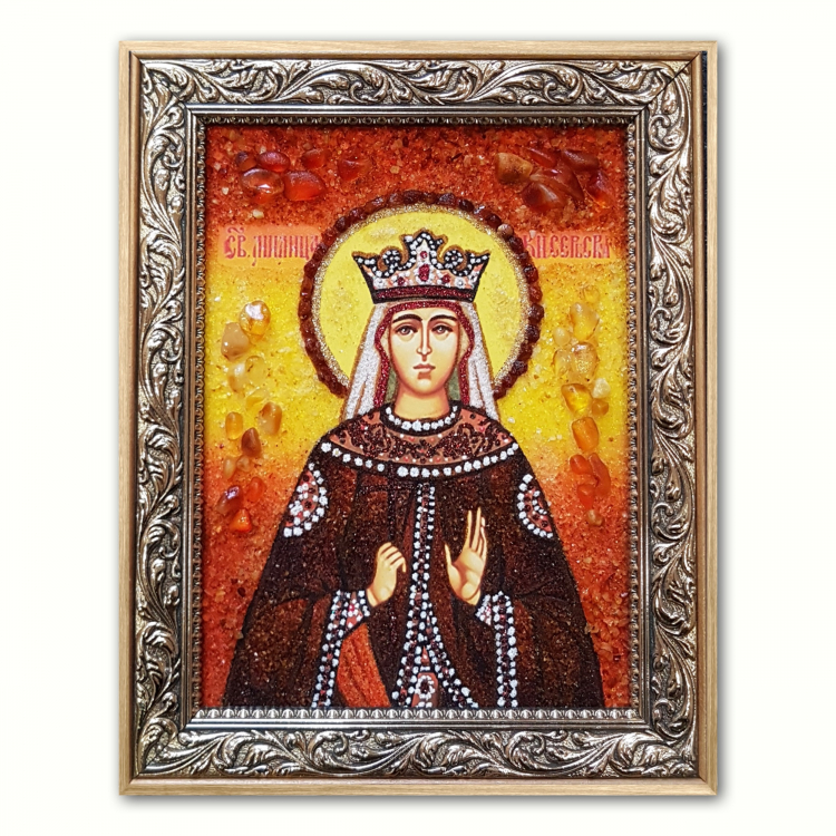 Икона Милица (Евгения) Сербская из янтаря