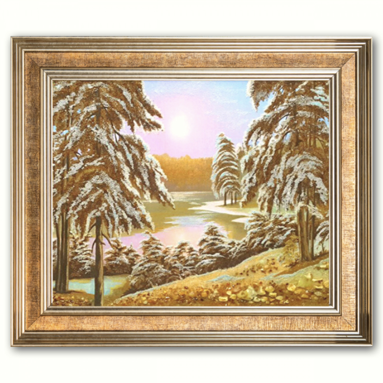 Пейзаж - Заснеженые елки из янтаря