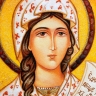 Икона Святая Мученица Виктория из янтаря