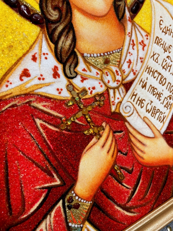 Икона Святая Мученица Виктория из янтаря