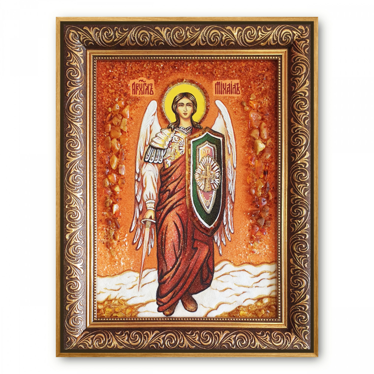 Икона Михаил из янтаря