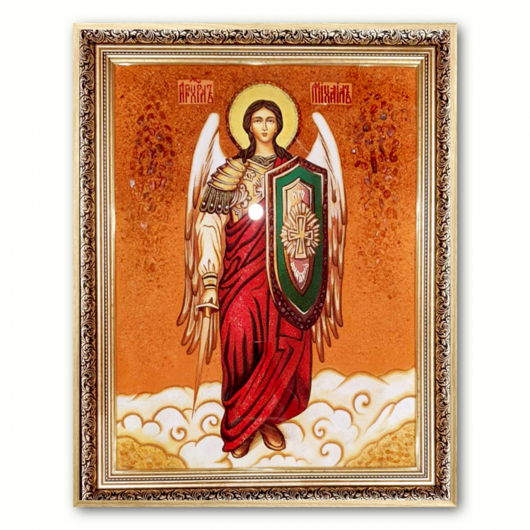 Икона Михаил из янтаря