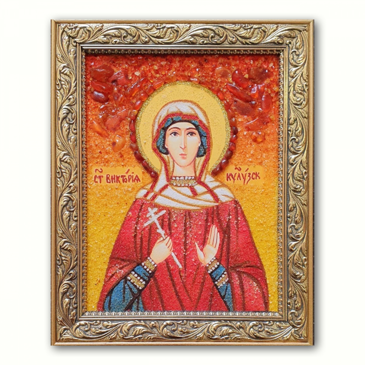 Икона Виктория Кулузская из янтаря