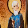 Икона Сергий Радонежский из янтаря Икона Сергий Радонежский из янтаря