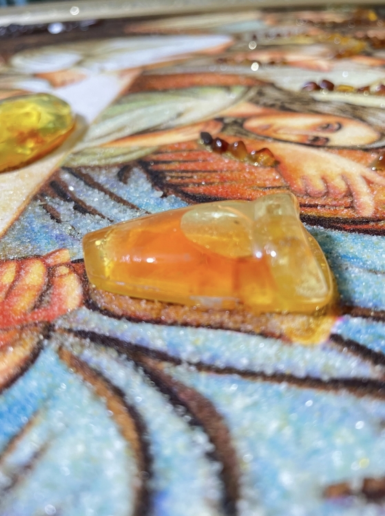 Православная икона - Тайная Вечеря из янтаря