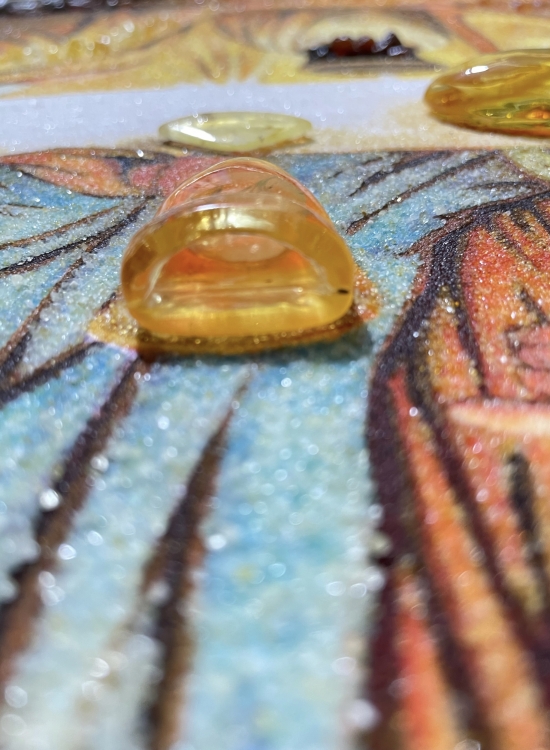 Православная икона - Тайная Вечеря из янтаря