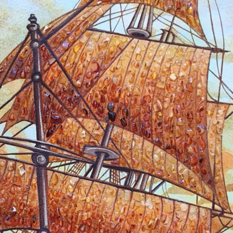 Пейзаж - Парусник из янтаря