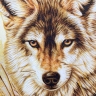 Картина Волк в лесу из янтаря