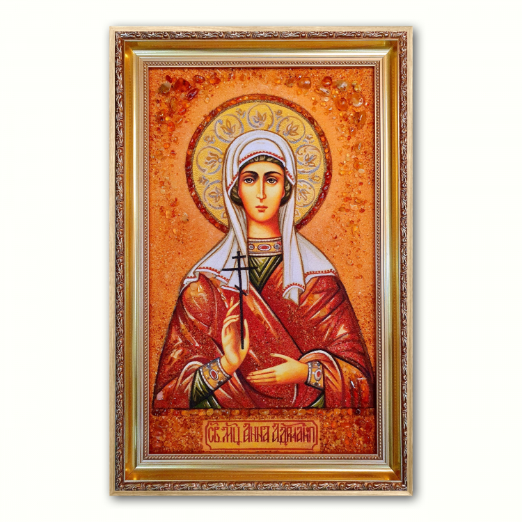 Икона Анна Адрианопольская из янтаря